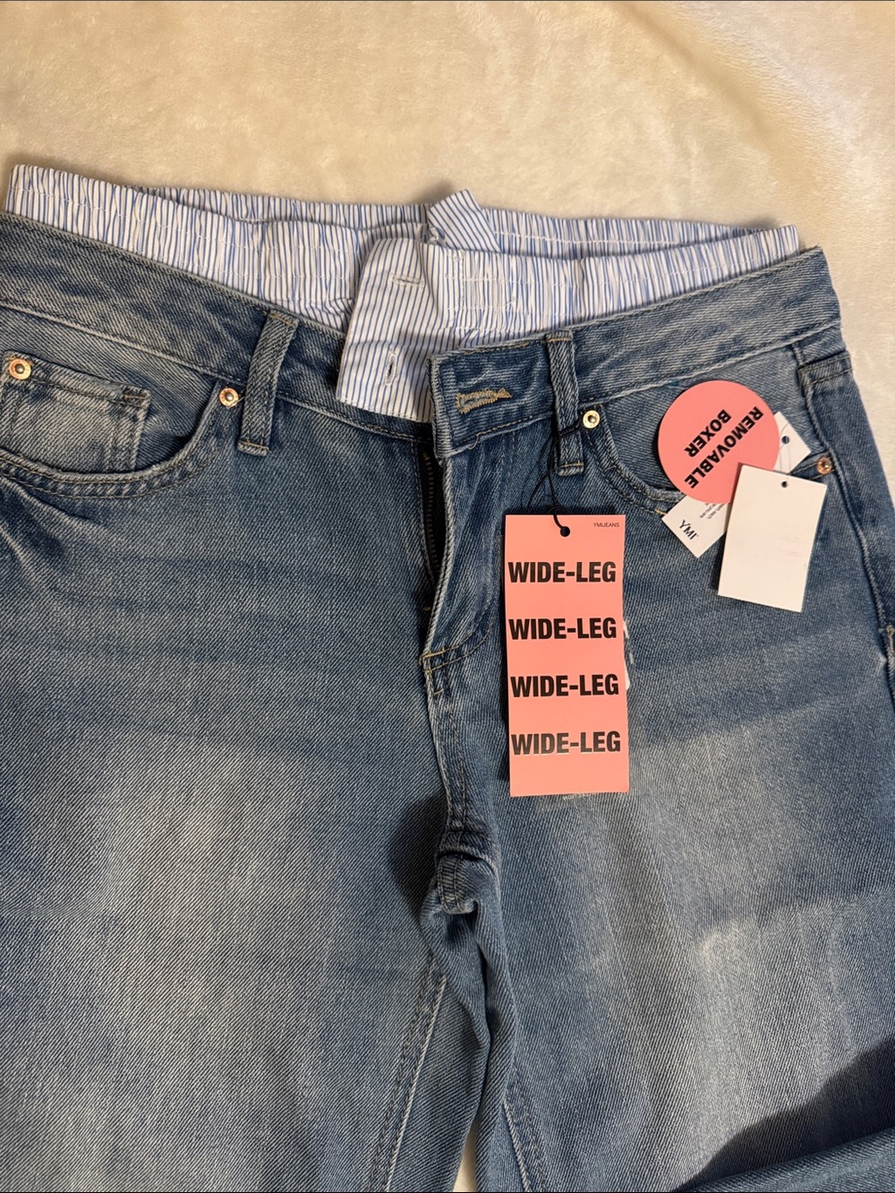 YMI Light Blue Wide-Leg Jeans with Tags - Picture 2 of 3